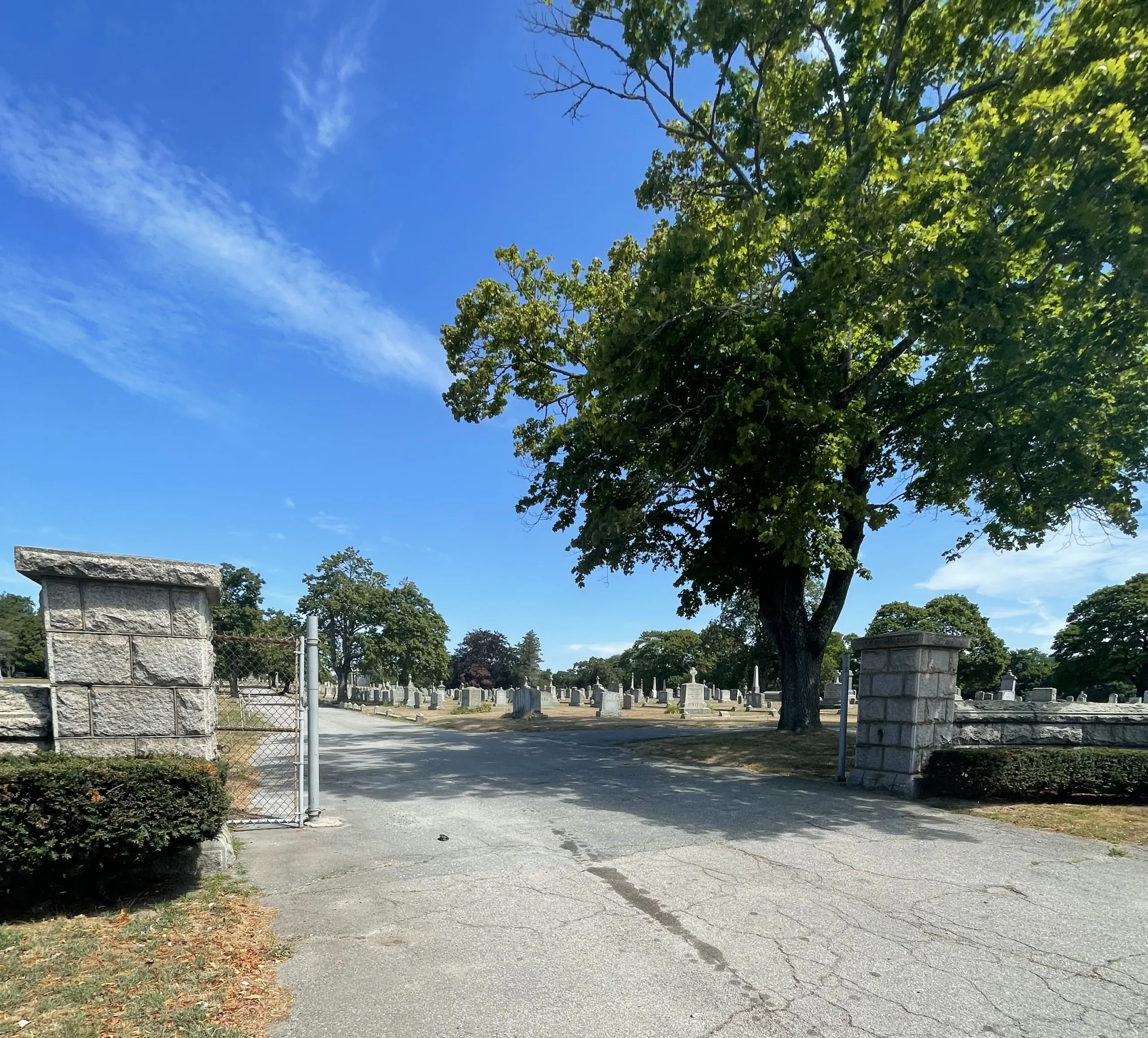 Open gates to the entrance of St. Mary's